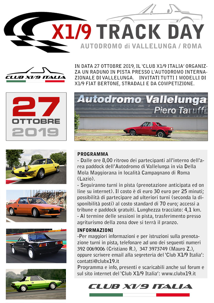 Raduno X1/9 in pista
