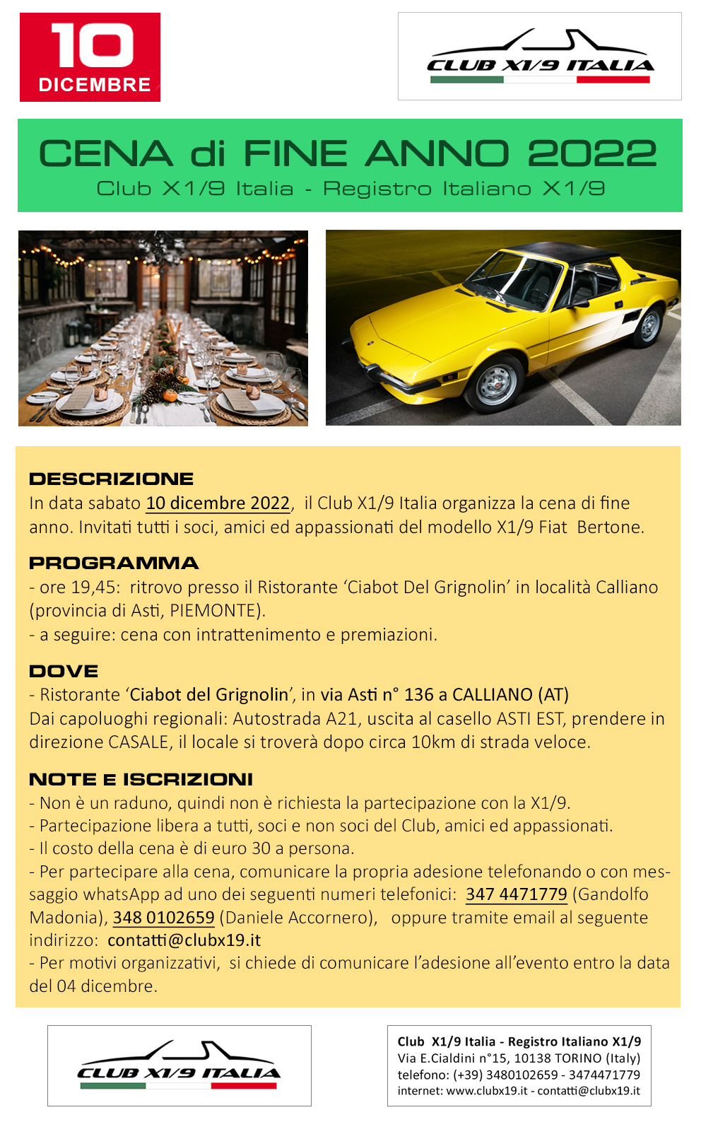 Cena X1/9